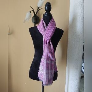 NWOT Elegant Pink Striped Scarf